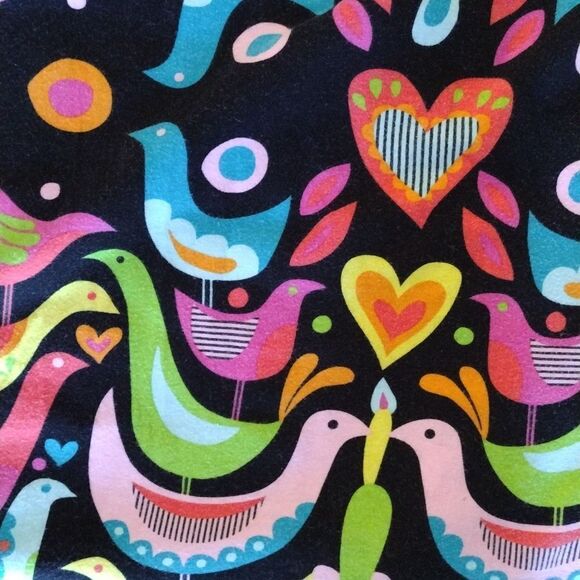 VTG 90s Black Colorful Birds Folk Art Print Sleeveless Halter Maxi Dress Small - Picture 5 of 17